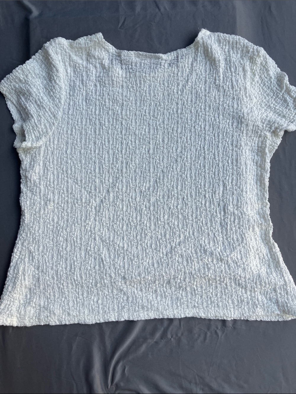 Croft & Barrow Cream Textured Short-Sleeve Top - Picture 5 of 5